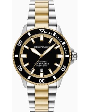 Emporio Armani Sea Explorer Automatic Two-Tone Stainless Steel Watch - White