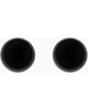 Emporio Armani Mother-Of-Pearl Effect Half-Sphere Earrings - Black
