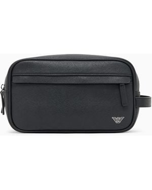 Emporio Armani Regenerated Saffiano Washbag - Black