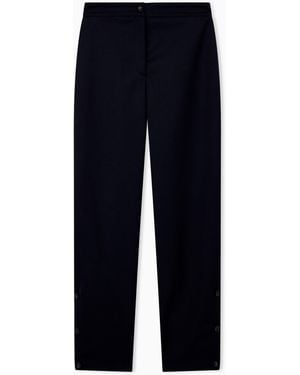 Emporio Armani Virgin Wool Blend Trousers Boteh Capsule - Blue