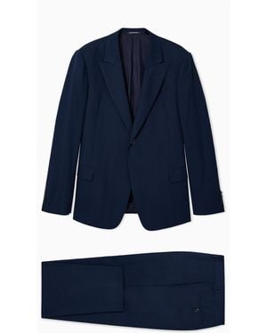 Emporio Armani Light Wool Single-Breasted Suit - Blue