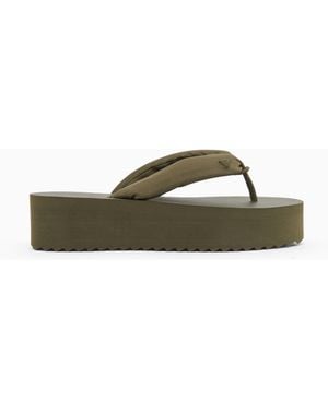 Emporio Armani Flip-Flops With Rubber Wedge - Green