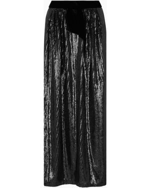 Emporio Armani Langer Rock Mit Allover-Paillettenapplikation - Schwarz