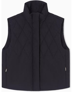 Emporio Armani Lunar New Year Full-Zip Nylon Taffeta Sleeveless Jacket - Blue