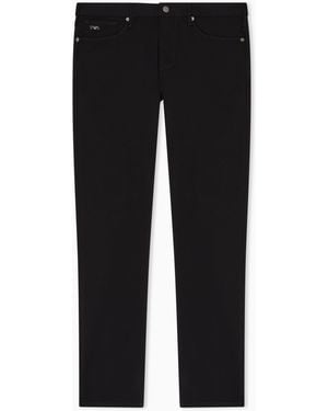 Emporio Armani J06 Stretch-Fabric Slim-Fit Trousers - Black