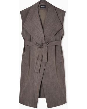 Emporio Armani Sleeveless Overcoat - Brown