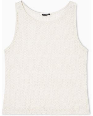 Emporio Armani Floral Pattern Beachwear Top - White