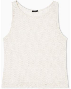 Emporio Armani Floral Pattern Beachwear Top - White