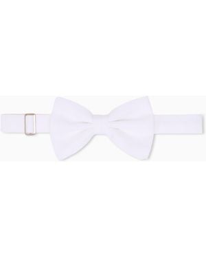 Emporio Armani Pajarita De Tejido Ottoman - Blanco