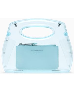 Emporio Armani Pvc Clutch Bag With Shoulder Strap - Blue