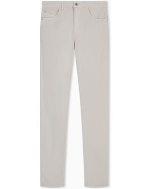 Emporio Armani Pantalones J18 De Cintura Media Y Pernera Ceñida En Tejido Cómodo Teñido En Prenda - Gris