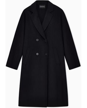Emporio Armani Double-Breasted Wool And Cashmere Coat Essential - Black