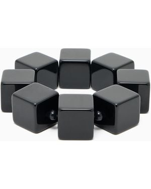 Emporio Armani Bracciale Elastico Con Cubi - Nero