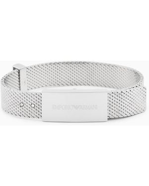 Emporio Armani Bracciale Con Logo - Bianco