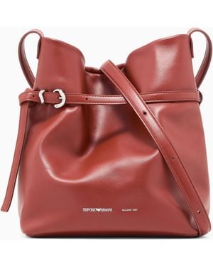 Emporio Armani Smooth Leather Bucket Bag - Red