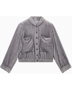 Emporio Armani Fluid Corduroy Jacket Signature Capsule - Grey