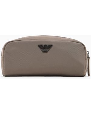 Emporio Armani Recycled Nylon Make-Up Bag - Grey