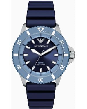 Emporio Armani Rubber Strap Watches - Blue
