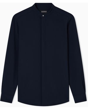 Emporio Armani Icon Guru-Collar Shirt - Blue