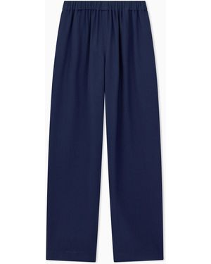 Emporio Armani Crepe Gabardine Trousers Signature Capsule - Blue