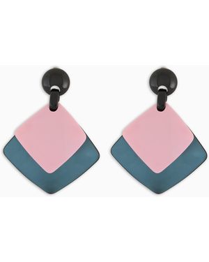 Emporio Armani Maxi Orecchini Pendenti Bicolore Butterfly - Rosa