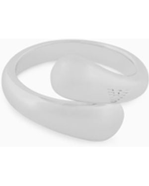 Emporio Armani Tone Brass Band Ring - White