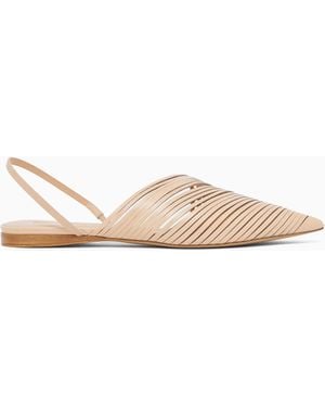 Emporio Armani Laser-Cut Leather Mules - White