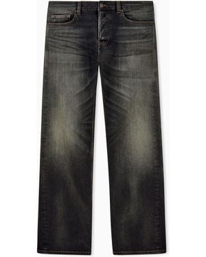 Emporio Armani Straight-Leg Five-Pocket Denim Jeans With A Faded Effect - Grey