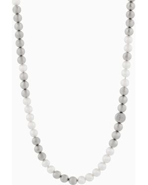 Emporio Armani Collana Con Perline Di Vetro Bianco