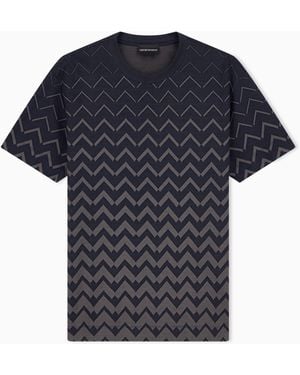 Emporio Armani Jersey Jacquard T-Shirt - Blue