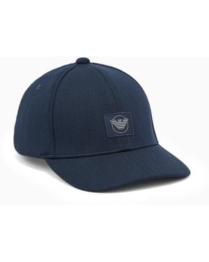 Emporio Armani Satin Label Baseball Cap With Patch - Blue