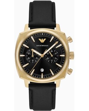 Emporio Armani Chronograph Leather Watch - White