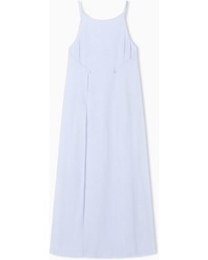 Emporio Armani Long, Technical Georgette Dress - White
