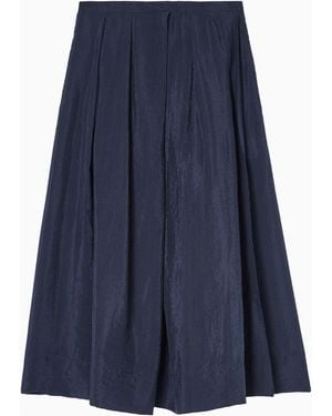 Emporio Armani Technical Crepon Skirt - Blue