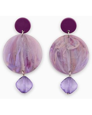 Emporio Armani Maxi Orecchini Pendenti Marmorizzati - Viola