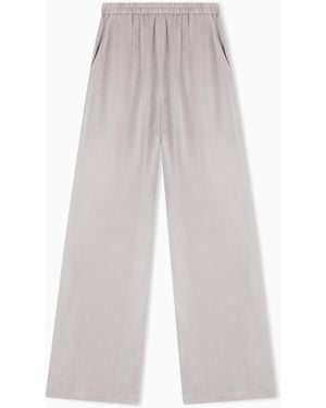 Emporio Armani Washed Fluid Lyocell Elastic Trousers - White