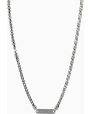 Emporio Armani Stainless Steel Id Necklace - Metallic