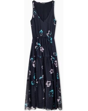 Emporio Armani Tiered Maxi Dress - Blue