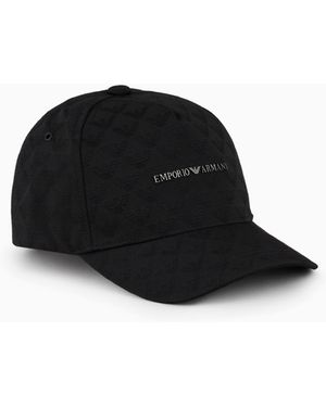 Emporio Armani All-Over Eagle Jacquard Baseball Cap - Black