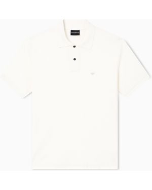 Emporio Armani Slim-Fit Piqué Polo Shirt - White