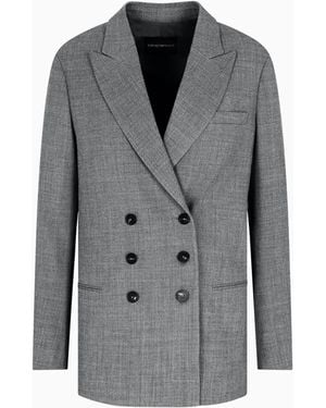 Emporio Armani Double-Breasted Blazer - Gray