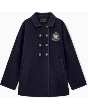 Emporio Armani Caban Coat Double-Breasted - Blue