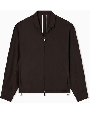 Emporio Armani Giacca Camicia Con Zip - Nero