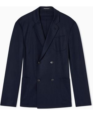 Emporio Armani Double-Breasted Blazer - Blue