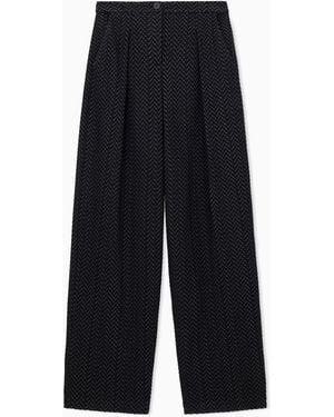 Emporio Armani Wide-Leg Pleated Trousers - Blue