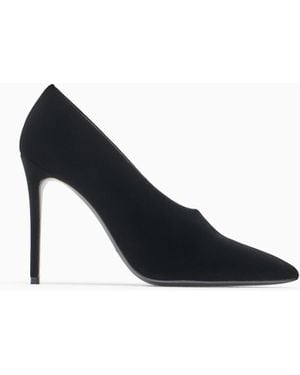 Emporio Armani Velvet Court Shoes - White