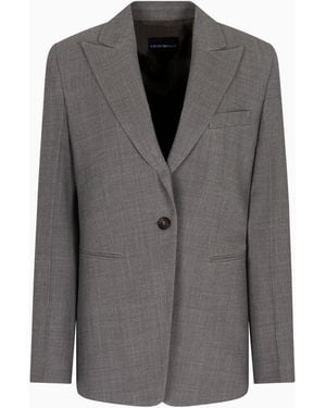 Emporio Armani Single-Breasted Blazer - Gray