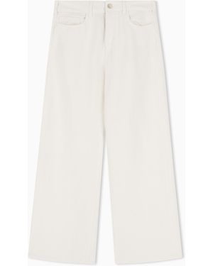Emporio Armani J33 Regular-Fit Garment-Dyed Trousers - White