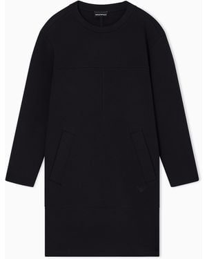 Emporio Armani Double Jersey Crew-Neck Dress - Blue