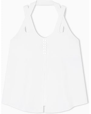 Emporio Armani Flowing Micro Leopard Spot Jacquard Top - White